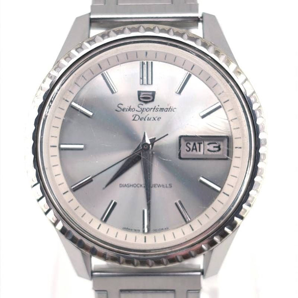 【ヴィンテージ・ケース付き】SEIKO セイコー／セイコー 5 スポーツマチック デラックス フルーテッドベゼル 7619-7050／自動巻き／ステンレス／シルバー