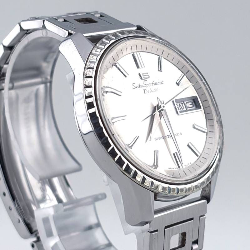 【ヴィンテージ・ケース付き】SEIKO セイコー／セイコー 5 スポーツマチック デラックス フルーテッドベゼル 7619-7050／自動巻き／ステンレス／シルバー