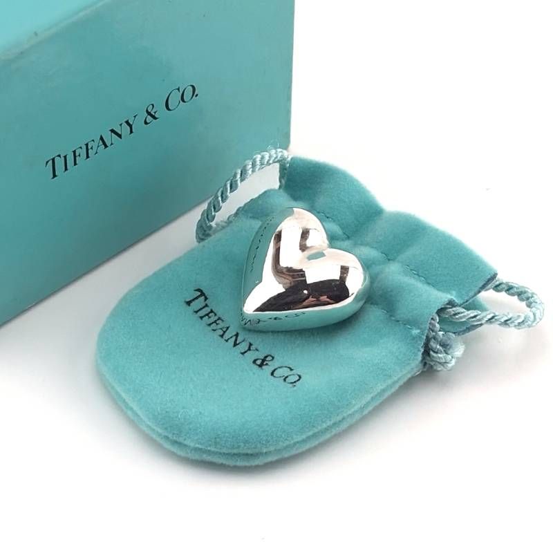 【ヴィンテージ・美品・箱・保管袋付き】TIFFANY & CO. ティファニー／ハートモチーフ ブローチ／SV925／シルバー