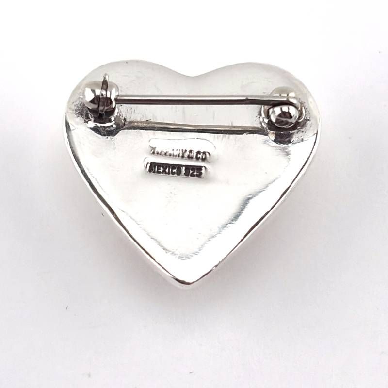 【ヴィンテージ・美品・箱・保管袋付き】TIFFANY & CO. ティファニー／ハートモチーフ ブローチ／SV925／シルバー