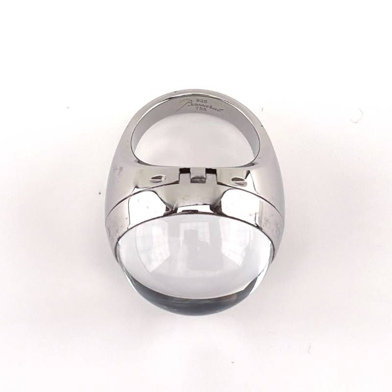 【希少・美品・箱付き】BACCARAT バカラ／ビー・イン・ラブコレクション ロケット リング／約15号／SV925・クリスタルグラス／シルバー・クリア／BC689