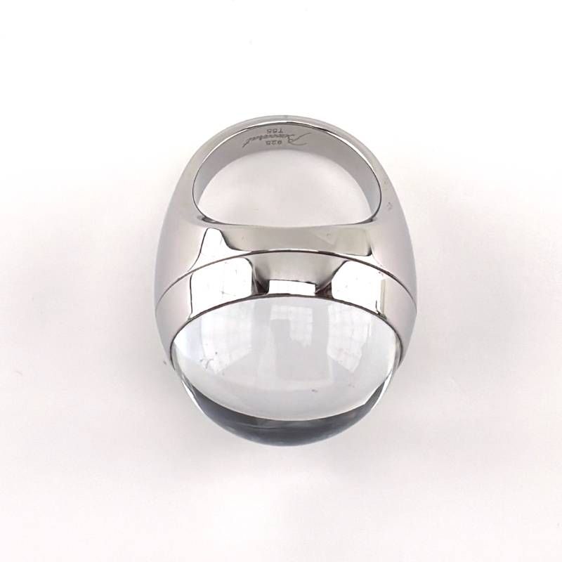 【希少・美品・箱付き】BACCARAT バカラ／ビー・イン・ラブコレクション ロケット リング／約15号／SV925・クリスタルグラス／シルバー・クリア／BC689