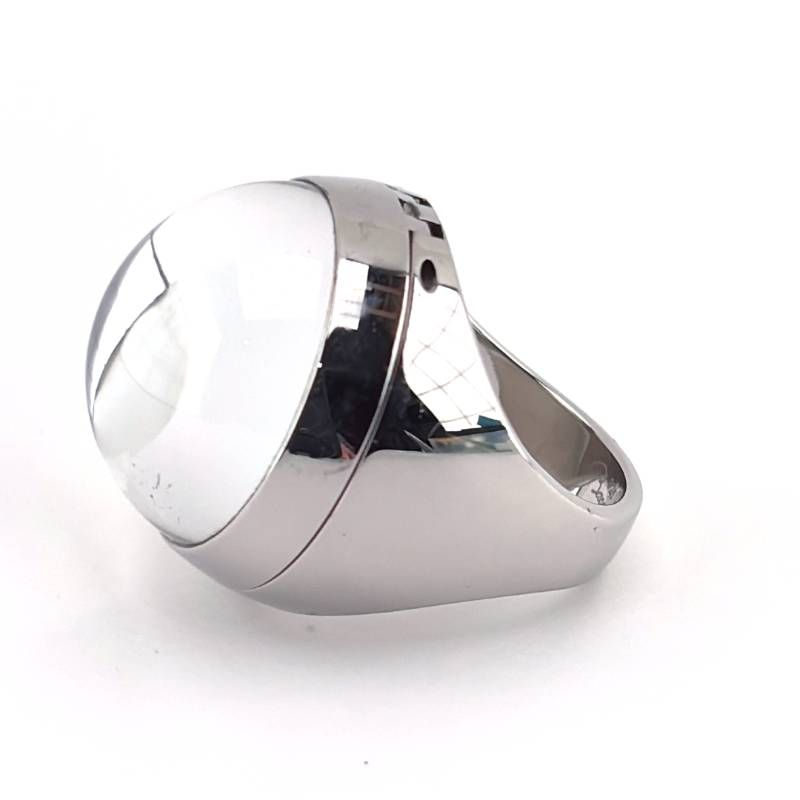 【希少・美品・箱付き】BACCARAT バカラ／ビー・イン・ラブコレクション ロケット リング／約15号／SV925・クリスタルグラス／シルバー・クリア／BC689