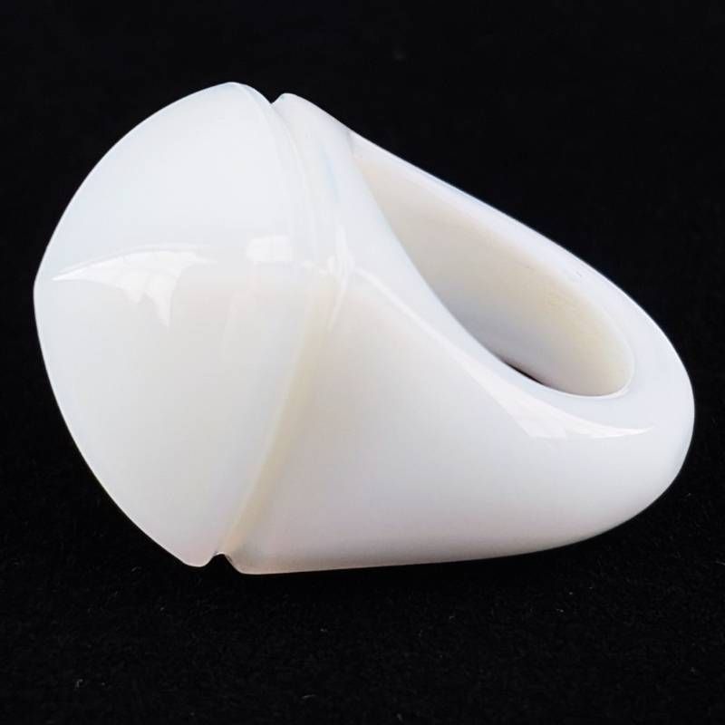 【希少・美品】BACCARAT バカラ／メディチ リング／約15号／クリスタルグラス／ホワイト／BC690