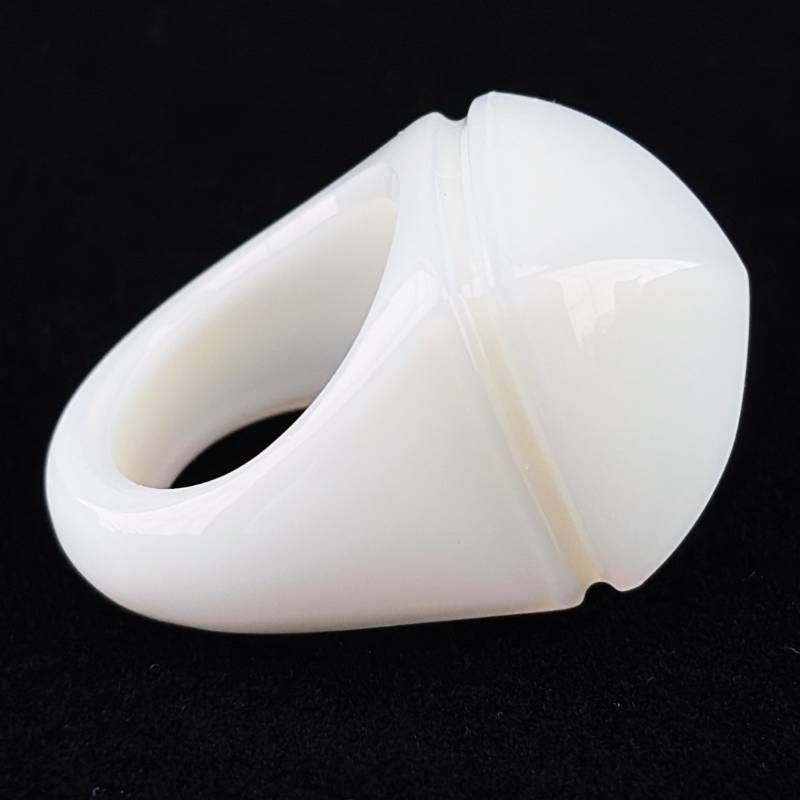 【希少・美品】BACCARAT バカラ／メディチ リング／約15号／クリスタルグラス／ホワイト／BC690