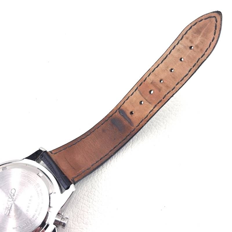 【美品】SEIKO セイコー／プロスペックス スカイプロフェッショナル クロノグラフ SSC013P1 V172-0AC0／ソーラークォーツ／ステンレス・レザー／シルバー・ブラック・ホワイト