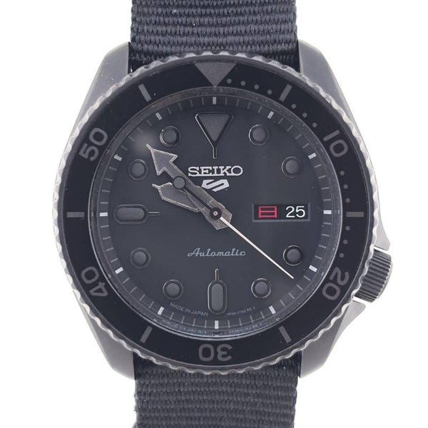 【美品・ケース・取説付き】SEIKO セイコー／5スポーツ SBSA025 4R36-07G0／自動巻き／ステンレス・キャンバス／ブラック