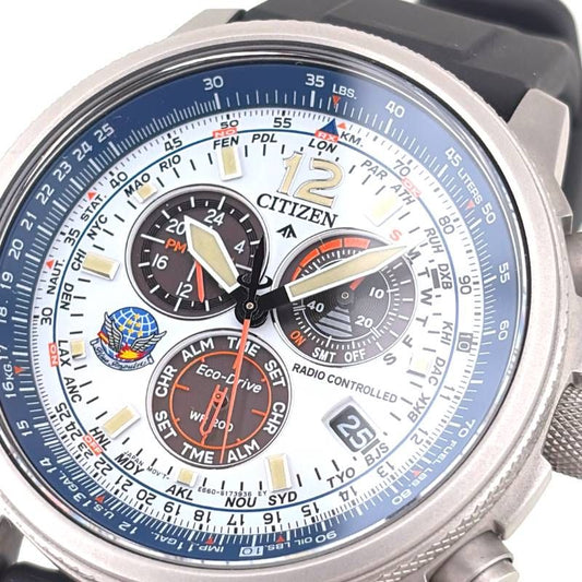 【希少・限定・世界限定800本・CITIZEN シチズン／プロマスター ブルーインパルス限定モデル CB5860-43A E660-S126584／ソーラークォーツ／ステンレス・ウレタン／シルバー・ホワイト・ブルー・ブラック