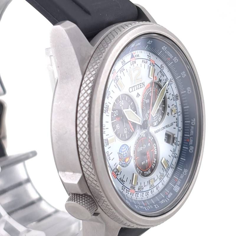 【希少・限定・世界限定800本・CITIZEN シチズン／プロマスター ブルーインパルス限定モデル CB5860-43A E660-S126584／ソーラークォーツ／ステンレス・ウレタン／シルバー・ホワイト・ブルー・ブラック
