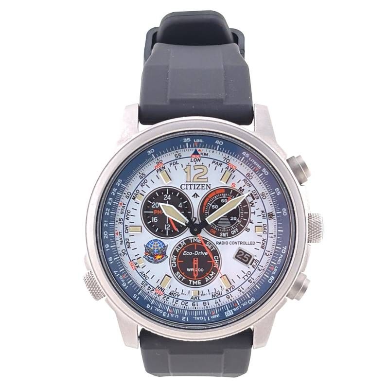 【希少・限定・世界限定800本・CITIZEN シチズン／プロマスター ブルーインパルス限定モデル CB5860-43A E660-S126584／ソーラークォーツ／ステンレス・ウレタン／シルバー・ホワイト・ブルー・ブラック