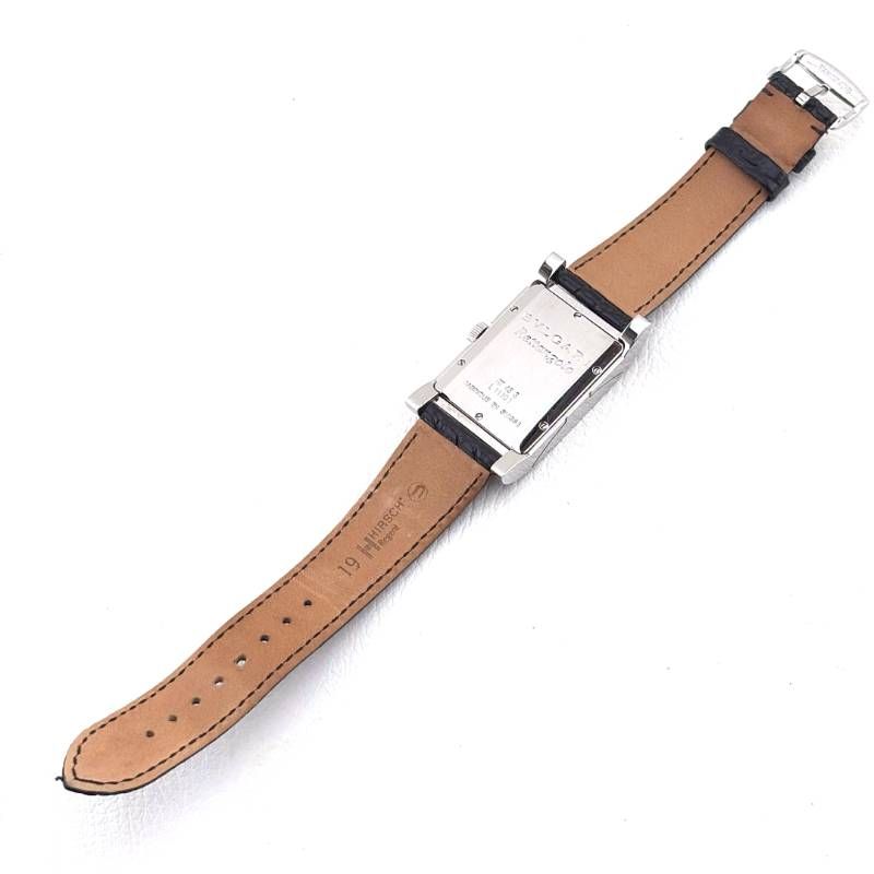 【美品】BVLGARI ブルガリ／レッタンゴロ RT45S／自動巻き／ステンレス・レザー／シルバー・ホワイト・ブラック