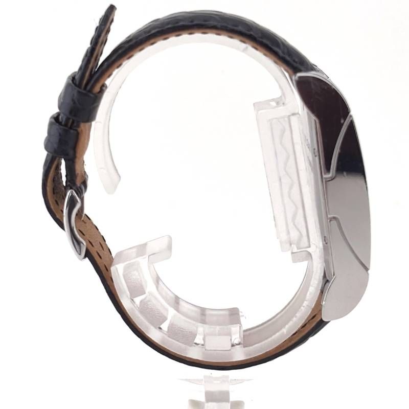 【美品】BVLGARI ブルガリ／レッタンゴロ RT45S／自動巻き／ステンレス・レザー／シルバー・ホワイト・ブラック