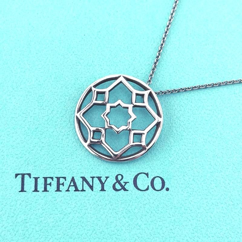 【美品・箱・保管袋付き】TIFFANY & CO. ティファニー／パロマピカソ マラケシュ ゼリージュ メダリオン ネックレス／直径／約2cm／SV925／シルバー
