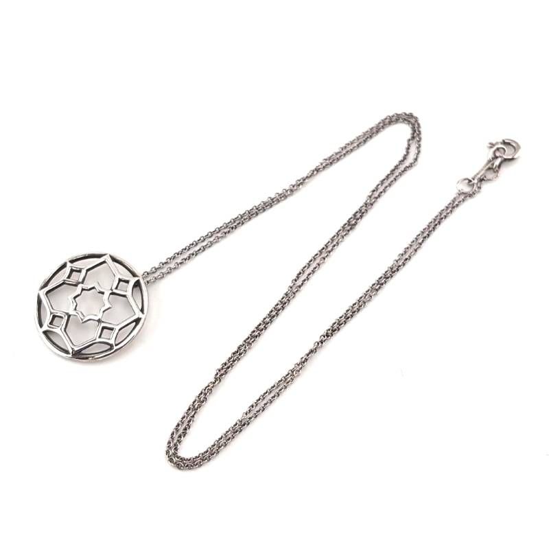 【美品・箱・保管袋付き】TIFFANY & CO. ティファニー／パロマピカソ マラケシュ ゼリージュ メダリオン ネックレス／直径／約2cm／SV925／シルバー