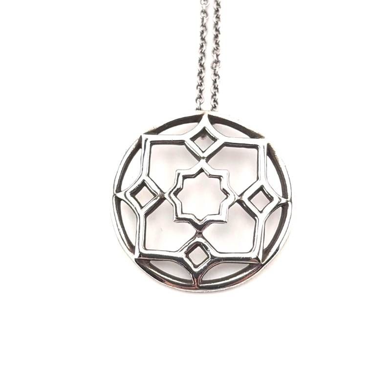【美品・箱・保管袋付き】TIFFANY & CO. ティファニー／パロマピカソ マラケシュ ゼリージュ メダリオン ネックレス／直径／約2cm／SV925／シルバー