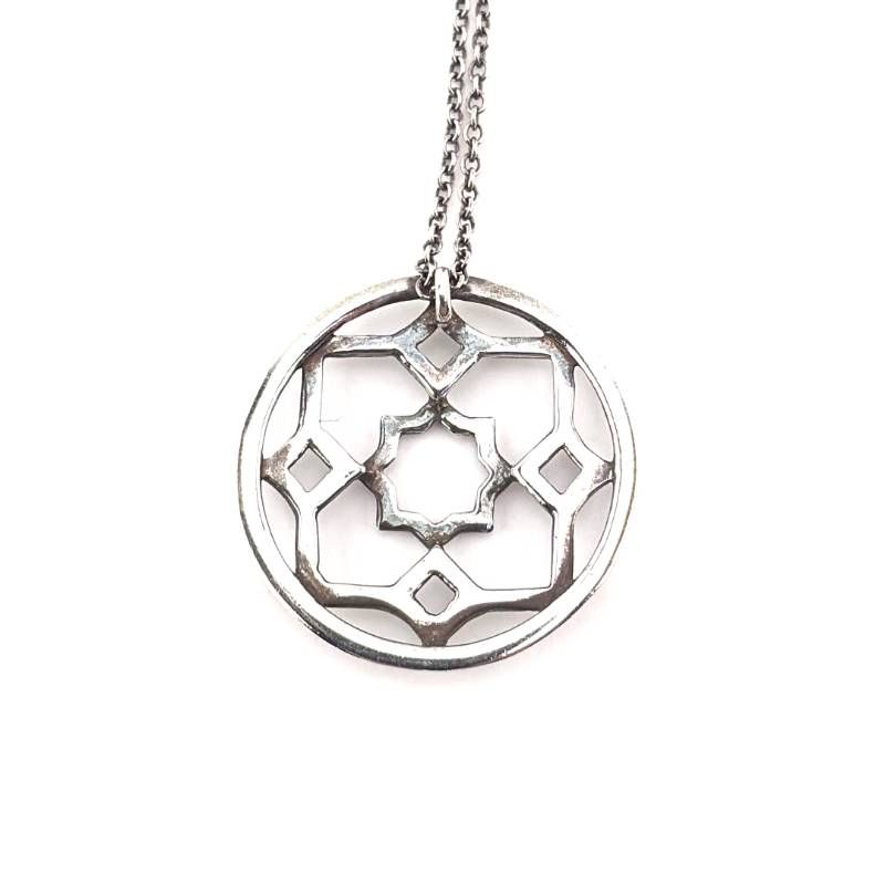 【美品・箱・保管袋付き】TIFFANY & CO. ティファニー／パロマピカソ マラケシュ ゼリージュ メダリオン ネックレス／直径／約2cm／SV925／シルバー