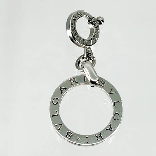 【美品】BVLGARI ブルガリ／ロゴサークル ペンダントトップ ネックレス チャーム ／SV925／シルバー