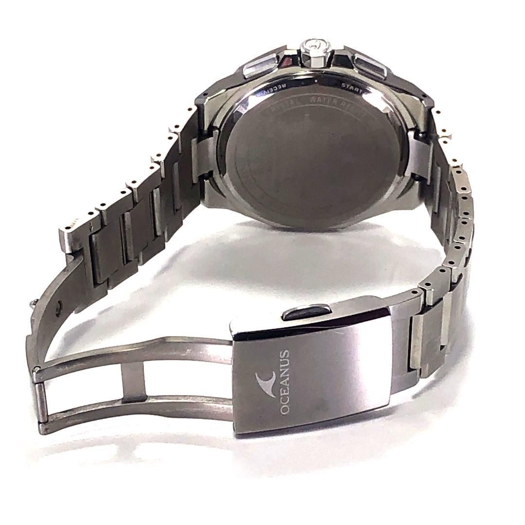 【美品・箱・取説・コマ付】CASIO カシオ／オシアナス OCW-T6000-1AFJ／ソーラークォーツ／チタン／シルバー・ブラック・ブルー