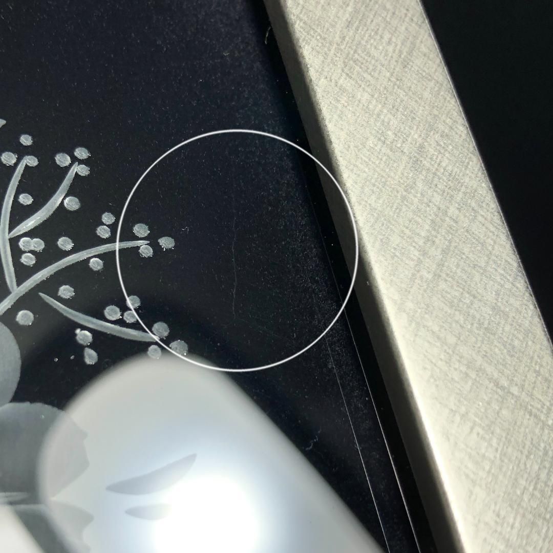 【希少美品・箱付き】Meissen crystal マイセンクリスタル／高級 ガラスプラーク／マイセンフラワー 花 ガラス エングレービング 彫刻／クリスタル／ホワイト・クリア