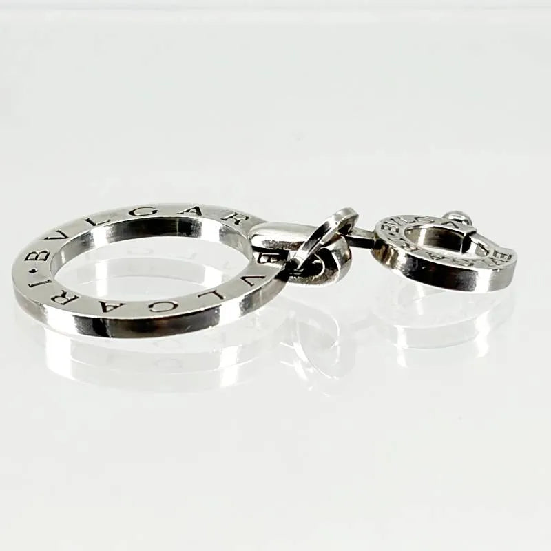 【美品】BVLGARI ブルガリ／ロゴサークル ペンダントトップ ネックレス チャーム ／SV925／シルバー