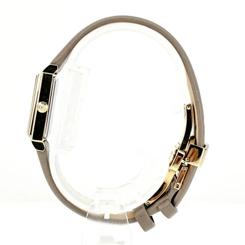 【美品・箱付き】ete エテ／レディース 腕時計 89041／クォーツ／GP・レザー／ゴールド・ベージュブラウン