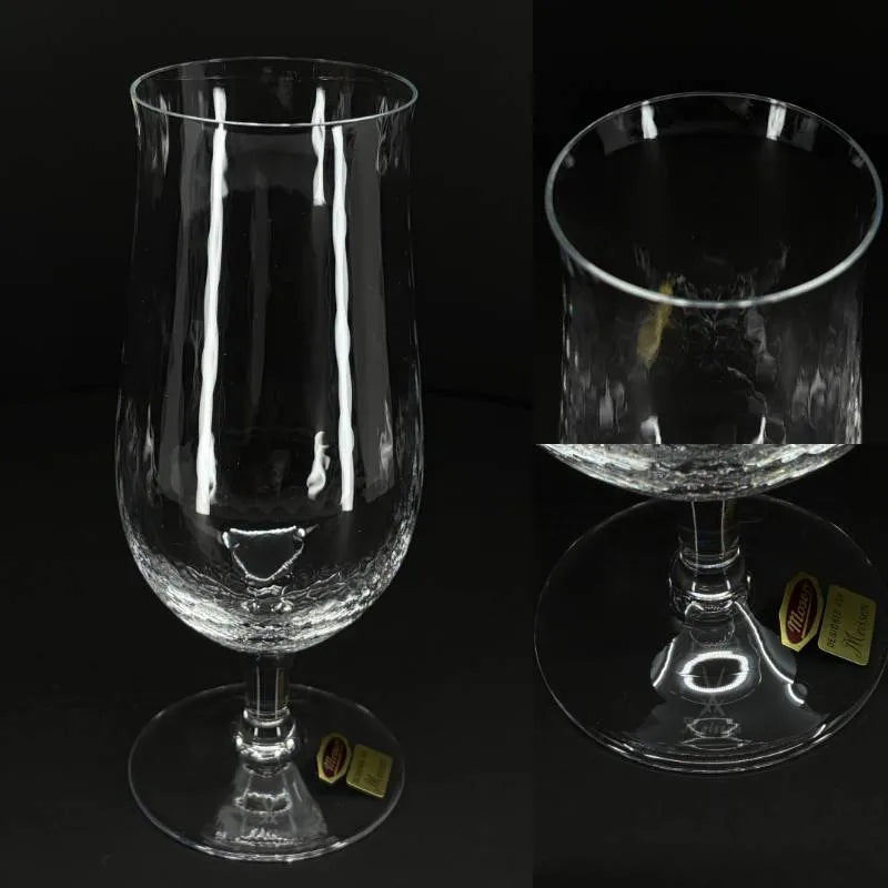 【美品・箱付き】MEISSEN マイセン／波の戯れ ワイングラス 6点セット／クリスタルグラス／クリア