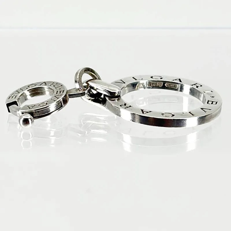 【美品】BVLGARI ブルガリ／ロゴサークル ペンダントトップ ネックレス チャーム ／SV925／シルバー