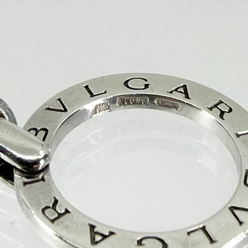 【美品】BVLGARI ブルガリ／ロゴサークル ペンダントトップ ネックレス チャーム ／SV925／シルバー