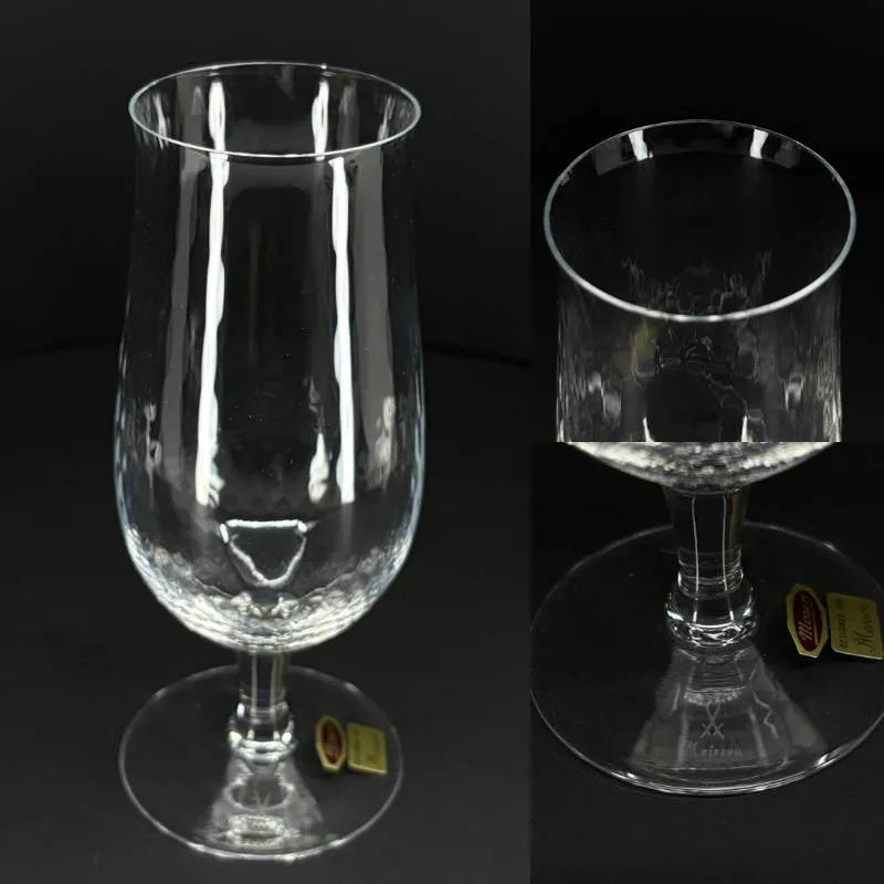 【美品・箱付き】MEISSEN マイセン／波の戯れ ワイングラス 6点セット／クリスタルグラス／クリア