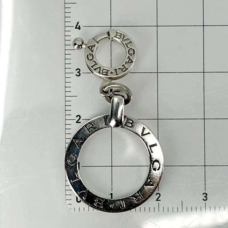 【美品】BVLGARI ブルガリ／ロゴサークル ペンダントトップ ネックレス チャーム ／SV925／シルバー