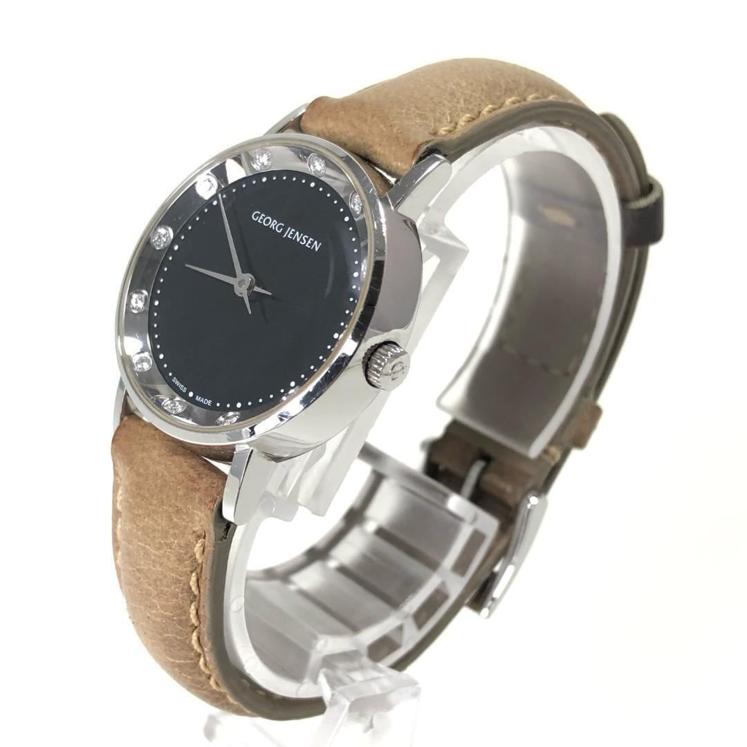 Georg Jensen ジョージジェンセン／コッペルウォッチ 424／クォーツ／12ポイントダイヤ シェル文字盤／ステンレス