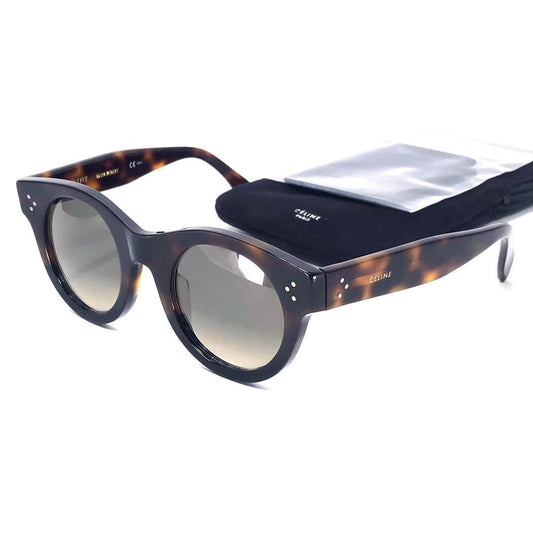 【ソフトケース付き】CELINE セリーヌ／サングラス 41440 F S／48□25 145／アセテート／ブラック・ブラウン