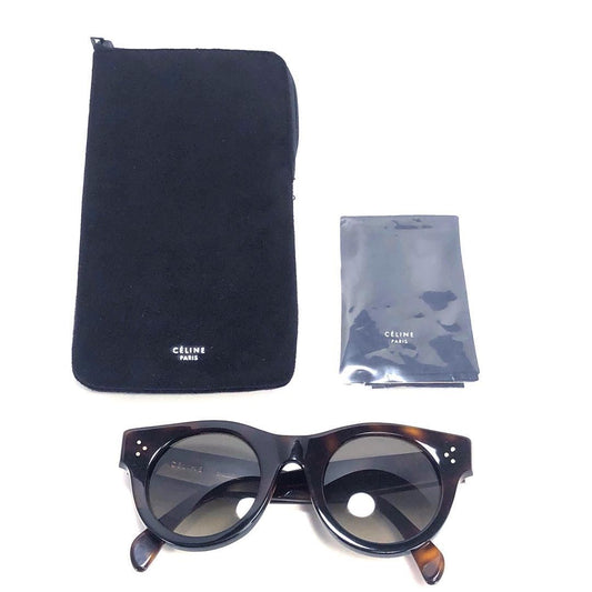 【ソフトケース付き】CELINE セリーヌ／サングラス 41440 F S／48□25 145／アセテート／ブラック・ブラウン