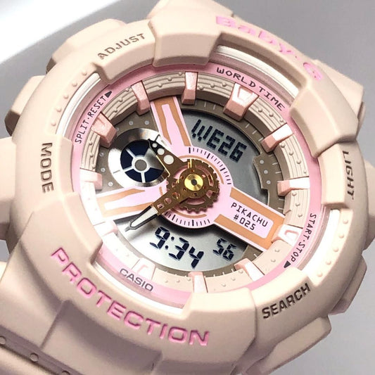 【美品】CASIO カシオ／Baby-G ピカチュウコラボ BA-110PKC-4AJR／クォーツ／POKEMON ポケモン／樹脂／ピンク