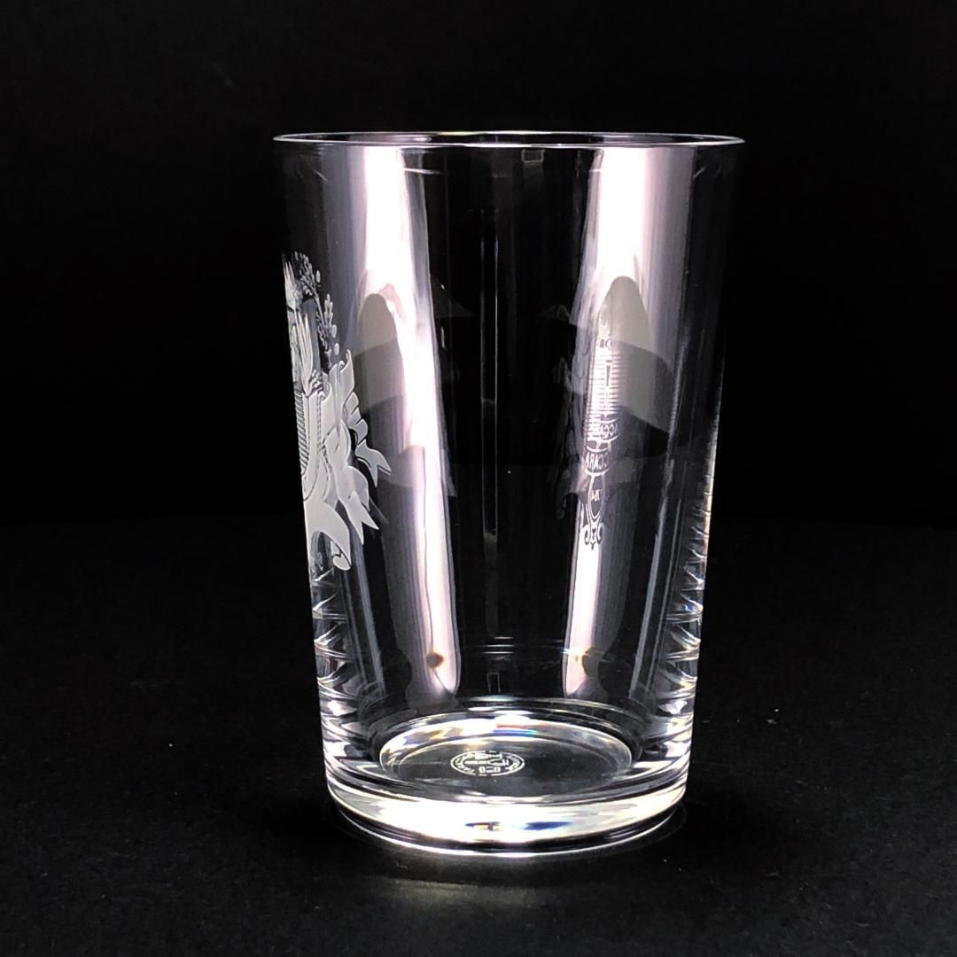 【希少・美品・箱付き】Baccarat バカラ／バカラ村 紋章刻印 ミニ タンブラー／クリスタルグラス／イエロー・ブラウン／BC299