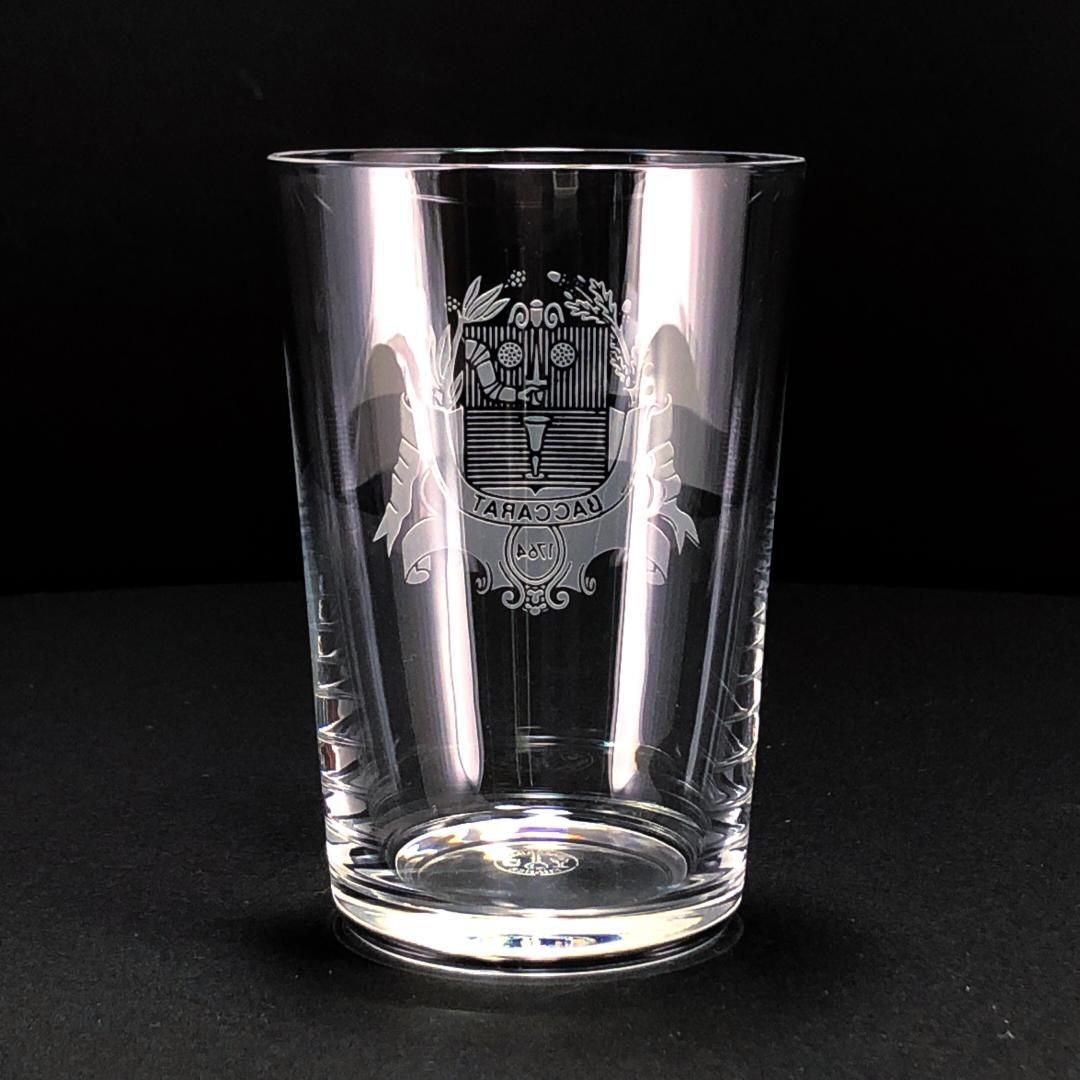 【希少・美品・箱付き】Baccarat バカラ／バカラ村 紋章刻印 ミニ タンブラー／クリスタルグラス／イエロー・ブラウン／BC299