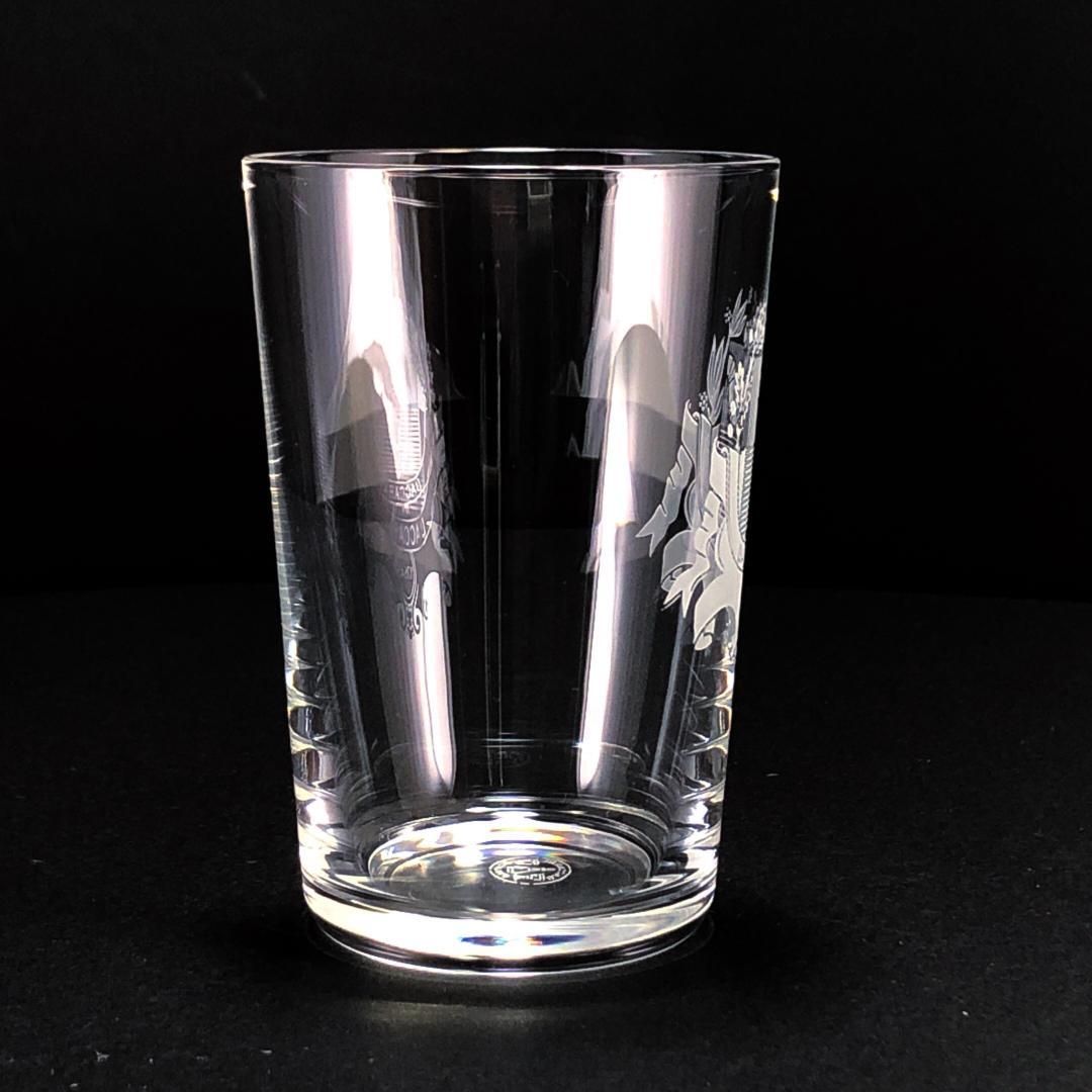 【希少・美品・箱付き】Baccarat バカラ／バカラ村 紋章刻印 ミニ タンブラー／クリスタルグラス／イエロー・ブラウン／BC299