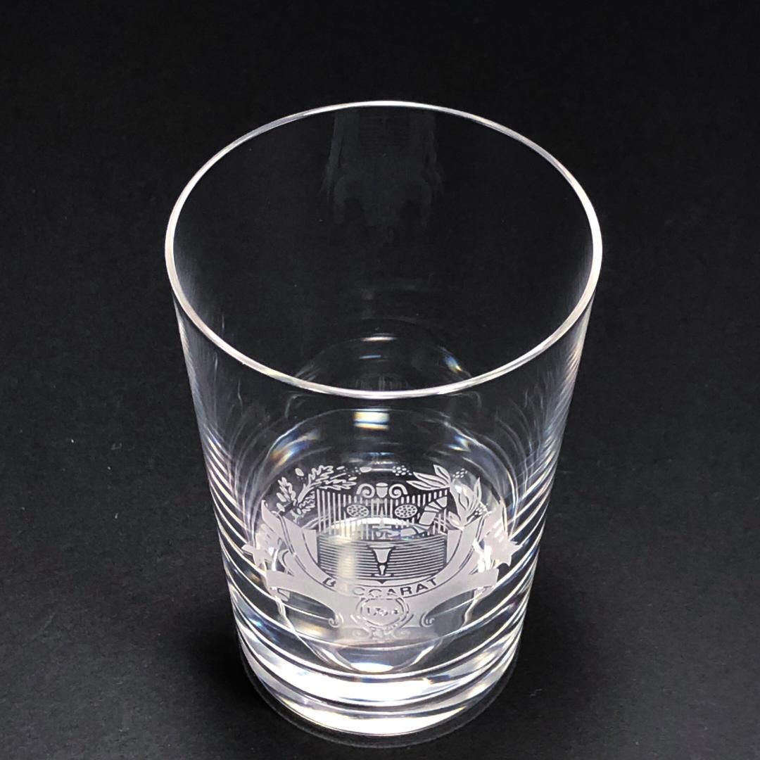 【希少・美品・箱付き】Baccarat バカラ／バカラ村 紋章刻印 ミニ タンブラー／クリスタルグラス／イエロー・ブラウン／BC299