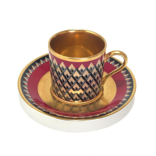 【希少・美品】Noritake ノリタケ／スタジオコレクション 金彩 カップ＆ソーサー／陶器／レッド ゴールド