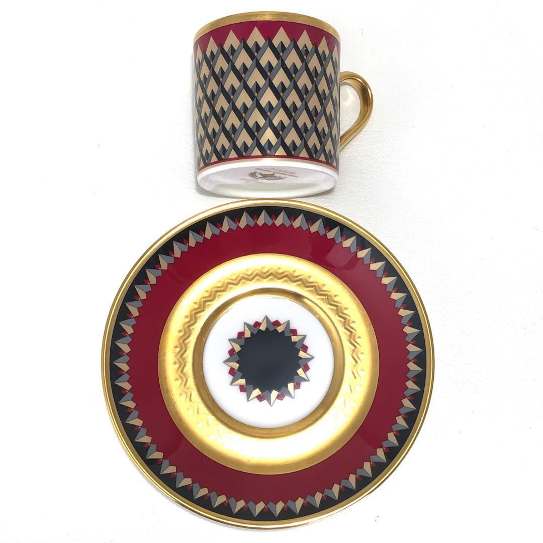 【希少・美品】Noritake ノリタケ／スタジオコレクション 金彩 カップ＆ソーサー／陶器／レッド ゴールド