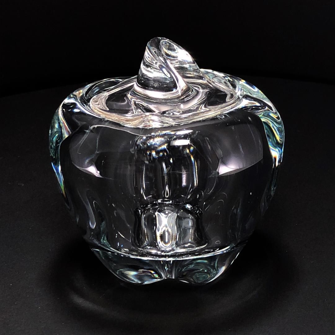【ヴィンテージ】Tiffany ティファニー／エルサ・ペレッティ アップル型 蓋付ジャムポット／クリスタルグラス／クリア