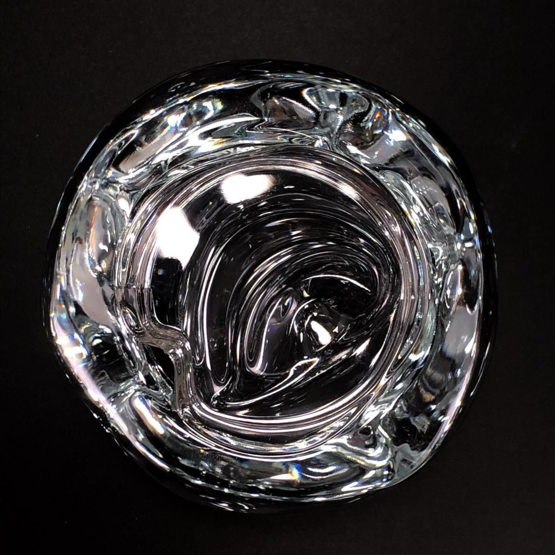 【ヴィンテージ】Tiffany ティファニー／エルサ・ペレッティ アップル型 蓋付ジャムポット／クリスタルグラス／クリア