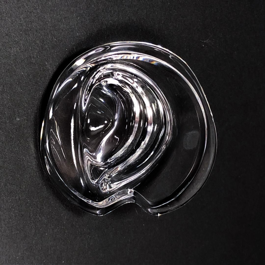 【ヴィンテージ】Tiffany ティファニー／エルサ・ペレッティ アップル型 蓋付ジャムポット／クリスタルグラス／クリア