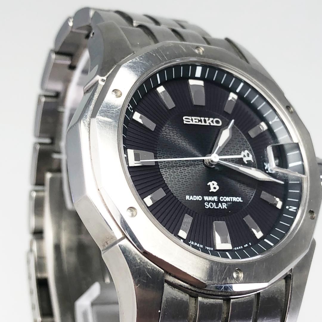 SEIKO セイコー／メンズ 腕時計／ブライツ 7B22-0AC0／ソーラークォーツ／チタン／シルバー・ブラック