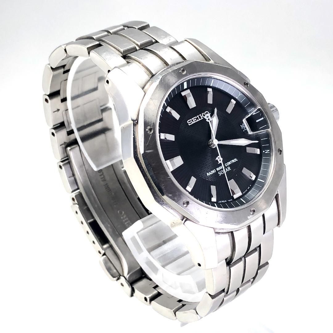 SEIKO セイコー／メンズ 腕時計／ブライツ 7B22-0AC0／ソーラークォーツ／チタン／シルバー・ブラック