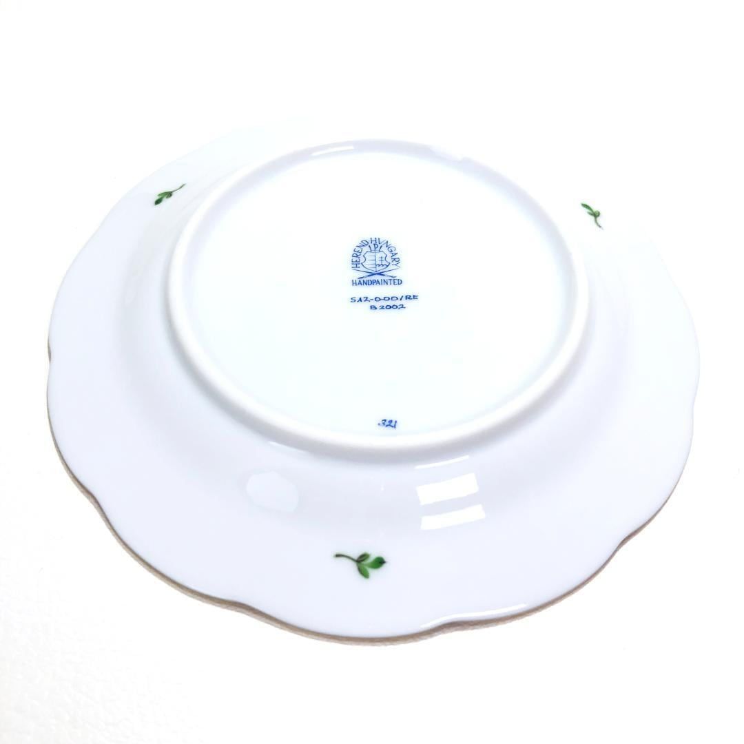 【美品】HEREND ヘレンド／小皿／エリザベートの薔薇 金彩 プレート 3枚セット／陶器／ホワイト／HE02