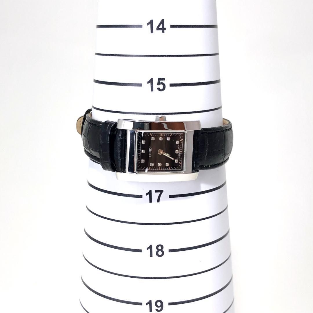 【電池交換済み】FENDI フェンディ／フェンディクラシコ 7000L／クォーツ／12ポイントダイヤ／ステンレス レザー