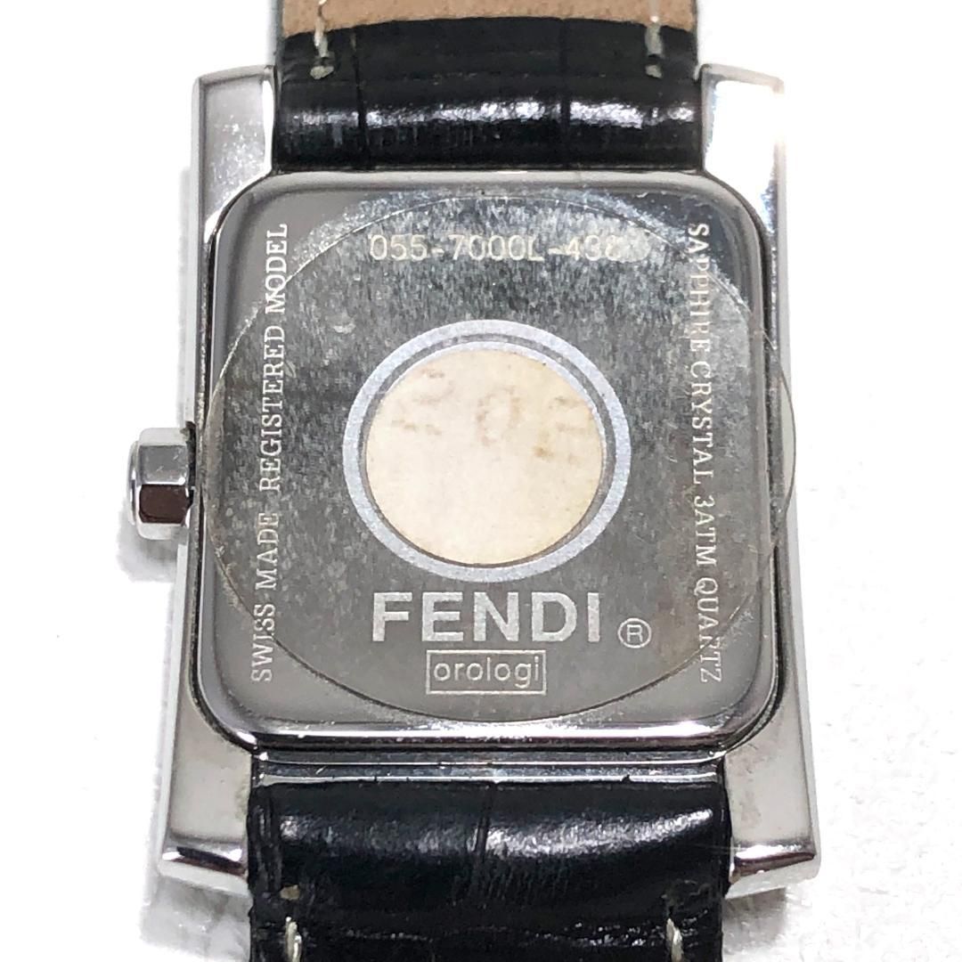 【電池交換済み】FENDI フェンディ／フェンディクラシコ 7000L／クォーツ／12ポイントダイヤ／ステンレス レザー