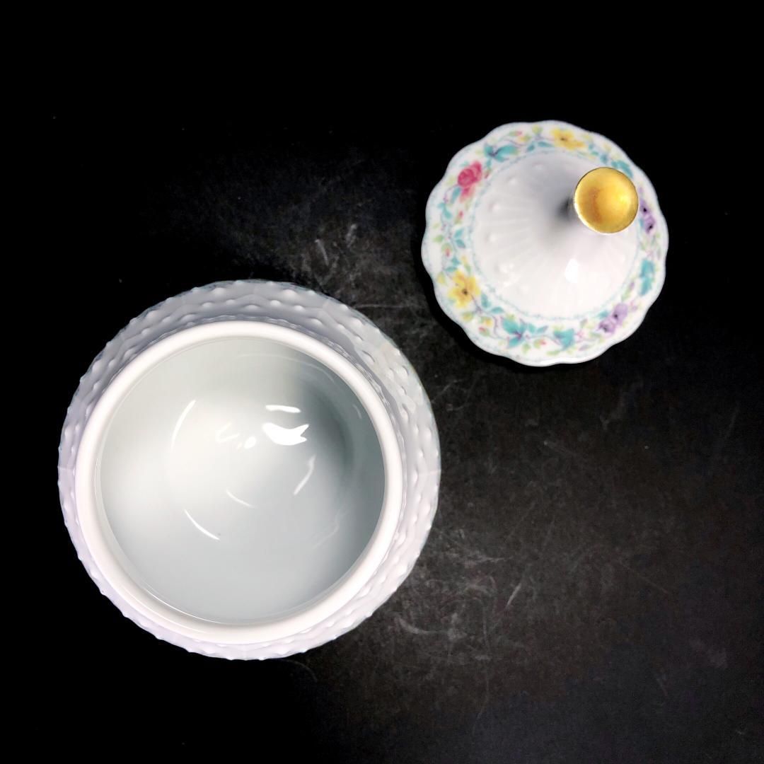 【美品】Limoges リモージュ／ジョルジュボワイエ ペルサーン ティーポット・シュガーポット・クリーマー 3点セット／フローラル・花／陶器／ホワイト・マルチカラー