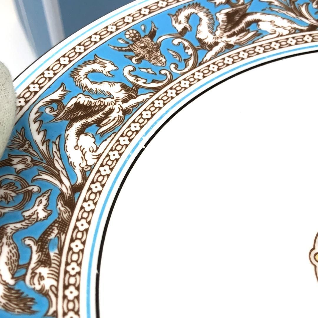 WEDGWOOD ウェッジウッド／フロレンティーン ターコイズ クープ プレート 皿 3枚 セット／陶器／ホワイト・ブルー